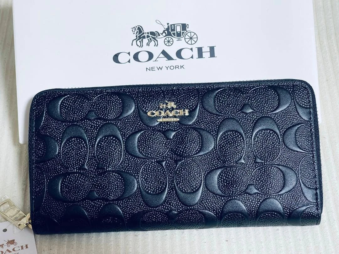 Coach Long Zip Around Wallet Black – Buy Online | Essence Enclave